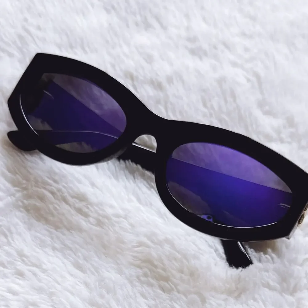 Francis Mirrored Purple with Black Rim Sunglasses